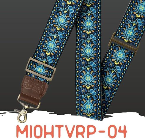 Levy's Leathers Purse and Bag Strap Replacement 2" Wide Jacquard Top with Soft Garment Leather Backing, Brown and Yellow (M10HTVRP-20) in Saudi Arabia