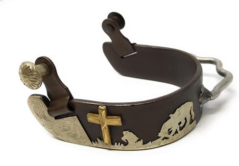 AJ Tack Men's Antique Brown Praying Cowboy Bumper Spurs in Saudi Arabia