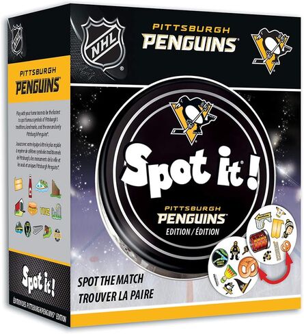 MasterPieces Game Day - NHL Pittsburgh Penguins Spot It Game For Kids, Adults, and Family in Saudi Arabia