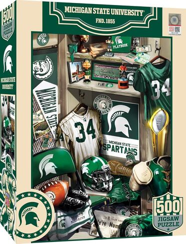 MasterPieces Game Day 500 Piece Jigsaw Puzzle for Adults - NCAA Michigan State Spartans Locker Room - 15"x21" in Saudi Arabia