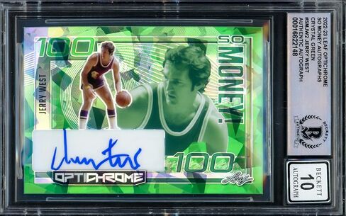 Jerry West Autographed 2022-23 Leaf Optichrome So Money Crystal Card #SMJW2 Los Angeles Lakers Auto Grade Gem Mint 10 Beckett BAS #16622148 - Basketball Autographed Cards in Saudi Arabia