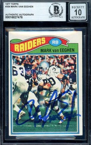 Mark Van Eeghen Gem Mint 10 Beckett BAS Signed 1977 Topps Rookie Autograph - Football Slabbed Autographed Rookie Cards in Saudi Arabia