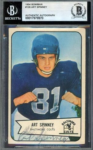 Art Spinney Beckett BAS موقعة عام 1954 من Bowman Rookie Colts Autograph - كرة القدم Slabbed بطاقات المبتدئين الموقعة in Saudi Arabia