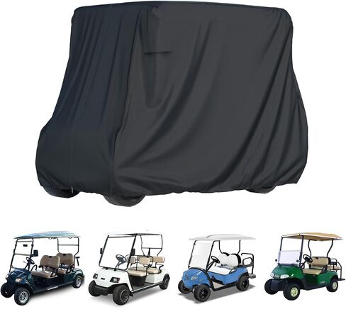 BENVOL 2/4 Passenger Golf Cart Cover for Yamaha EZGO Club Car, 420T Waterproof Polyester with Silver Coating, Windproof Sunproof All-Weather Protection, Universal Fit for 2-4 Seat Golf Carts 95*48*73 in Saudi Arabia