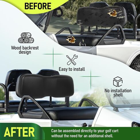 Golf Cart Front Seat Bottom & Seat Backrest Compatible with 2000.5-up Club Car DS Seat Bottom and Back Tan Plastic Foam Wood in Saudi Arabia