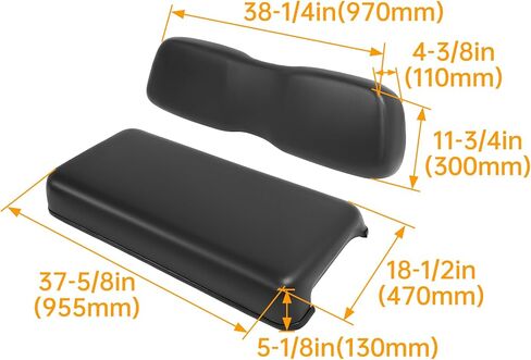 Golf Cart Front Seat Bottom & Seat Backrest Compatible with 2000.5-up Club Car DS Seat Bottom and Back Tan Plastic Foam Wood in Saudi Arabia