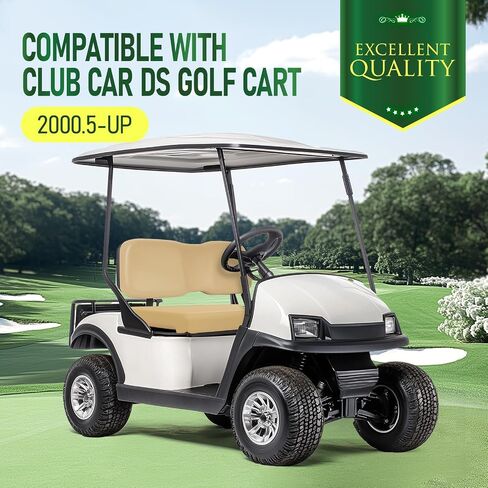Golf Cart Front Seat Bottom & Seat Backrest Compatible with 2000.5-up Club Car DS Seat Bottom and Back Tan Plastic Foam Wood in Saudi Arabia