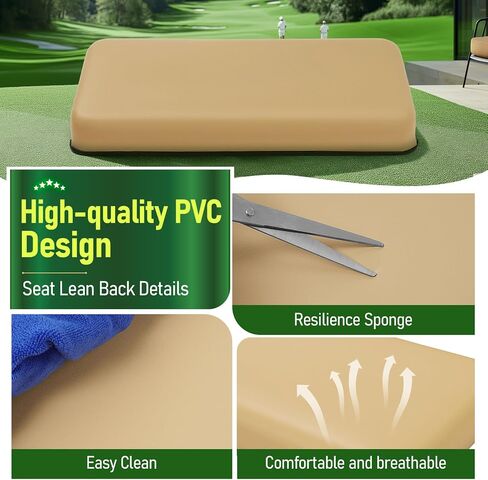 Golf Cart Front Seat Bottom & Seat Backrest Compatible with 2000.5-up Club Car DS Seat Bottom and Back Tan Plastic Foam Wood in Saudi Arabia