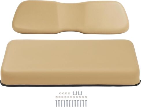 Golf Cart Front Seat Bottom & Seat Backrest Compatible with 2000.5-up Club Car DS Seat Bottom and Back Tan Plastic Foam Wood in Saudi Arabia