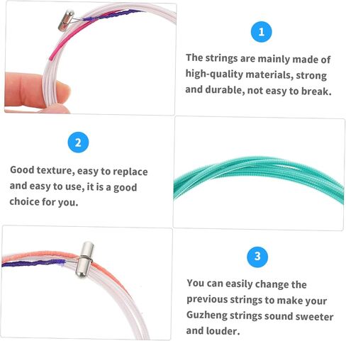 Guzheng Strings Replacement Kit 21 High-Tension Steel Core Nylon-Wrapped Strings for Standard Guzheng Instruments Essential Accessories for Musicians in Saudi Arabia