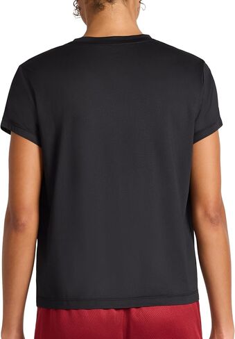 Reebok Women's Weightless Short Sleeve Mesh Crewneck T-Shirt, Standard Fit, Stretch Poly Fabric in Saudi Arabia