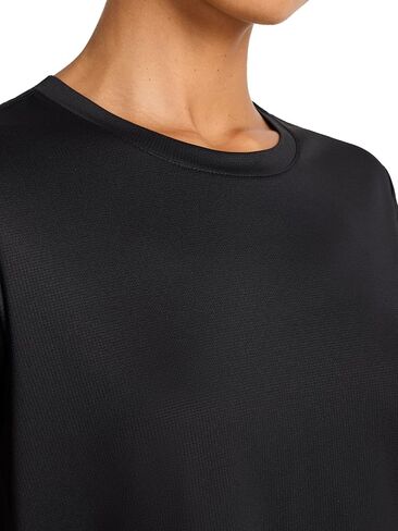 Reebok Women's Weightless Short Sleeve Mesh Crewneck T-Shirt, Standard Fit, Stretch Poly Fabric in Saudi Arabia