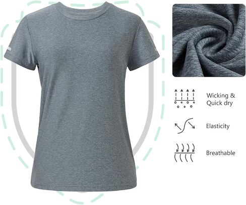 Women’s Dry Fit Short Sleeve T-Shirts Lightweight Performance Shirt for Running Workout Sports in Saudi Arabia