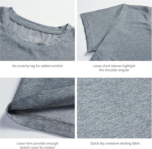 Women’s Dry Fit Short Sleeve T-Shirts Lightweight Performance Shirt for Running Workout Sports in Saudi Arabia