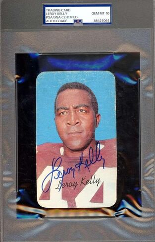 Leroy Kelly Gem Mint 10 PSA DNA موقعة 1970 Topps Super Autograph - بطاقات كرة قدم موقعة من اتحاد كرة القدم الأميركي in Saudi Arabia