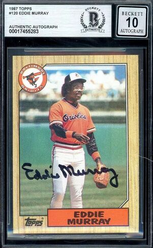 Eddie Murray Gem Mint 10 Beckett BAS Signed 1987 Topps Autograph - Baseball Slabbed Autographed Cards in Saudi Arabia