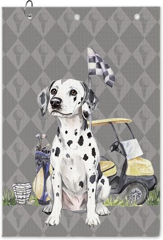 Beagle Dog Golf Towel - Retro Puppy Golf Bag Accessories Towel, Trendy Preppy Disc Weave Waffle & Ball Towels with Carabiner Clip Birthady Gifts for Golfer Women Dog Lover, 16"x24" in Saudi Arabia