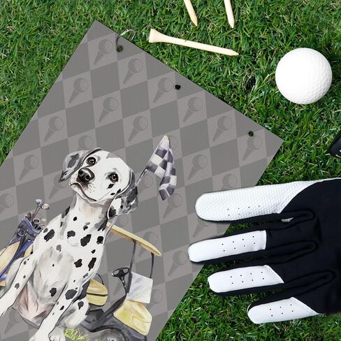 Beagle Dog Golf Towel - Retro Puppy Golf Bag Accessories Towel, Trendy Preppy Disc Weave Waffle & Ball Towels with Carabiner Clip Birthady Gifts for Golfer Women Dog Lover, 16"x24" in Saudi Arabia