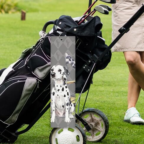 Beagle Dog Golf Towel - Retro Puppy Golf Bag Accessories Towel, Trendy Preppy Disc Weave Waffle & Ball Towels with Carabiner Clip Birthady Gifts for Golfer Women Dog Lover, 16"x24" in Saudi Arabia