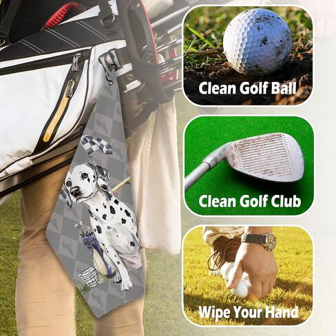 Beagle Dog Golf Towel - Retro Puppy Golf Bag Accessories Towel, Trendy Preppy Disc Weave Waffle & Ball Towels with Carabiner Clip Birthady Gifts for Golfer Women Dog Lover, 16"x24" in Saudi Arabia