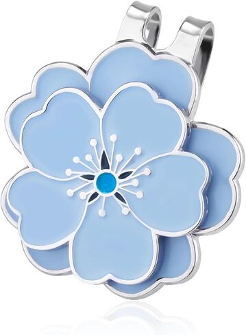 Magnetic Golf Ball Marker with Golf Hat Clip, Flower Shape Ball Marker Set Bag Decoration Accessories for Bag Hat Women Men (Blue) in Saudi Arabia