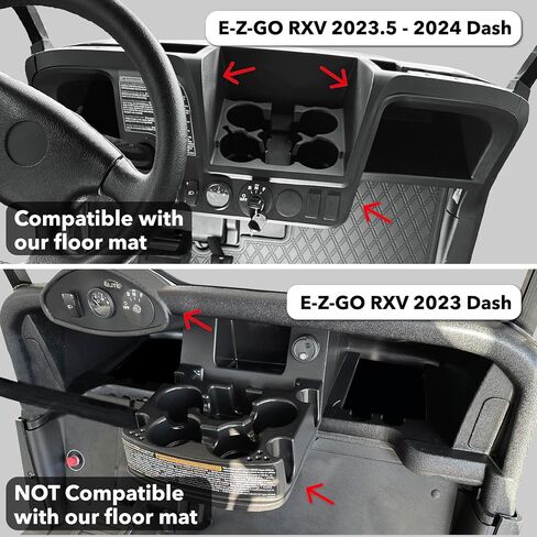 Xtreme Mats Floor Mat Liner for Golf Carts - Fits E-Z-GO RXV (2024+) / Valor (2024+) and Elite - Custom Fit Durable Rubber Golf Car Floor Mat - Grey Trim in Saudi Arabia