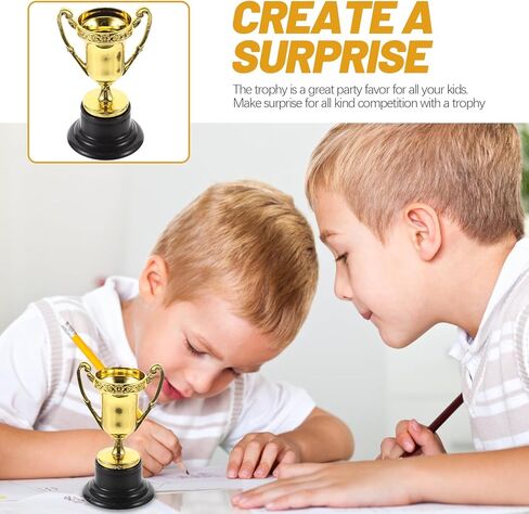 12 قطعة من الجوائز الذهبية البلاستيكية للأطفال، أكواب جوائز المنافسة، لوازم مكافأة لاحتفالات الحفلات، وحفل توزيع الجوائز والتقدير in Kuwait