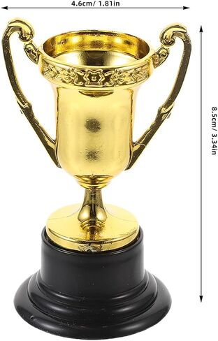 12 قطعة من الجوائز الذهبية البلاستيكية للأطفال، أكواب جوائز المنافسة، لوازم مكافأة لاحتفالات الحفلات، وحفل توزيع الجوائز والتقدير in Kuwait