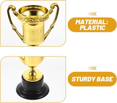 12 قطعة من الجوائز الذهبية البلاستيكية للأطفال، أكواب جوائز المنافسة، لوازم مكافأة لاحتفالات الحفلات، وحفل توزيع الجوائز والتقدير in Kuwait