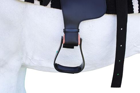 CHALLENGER Horse 5" Black Aluminum Feather Engraved Western Horse Saddle Stirrups 51231 in Saudi Arabia