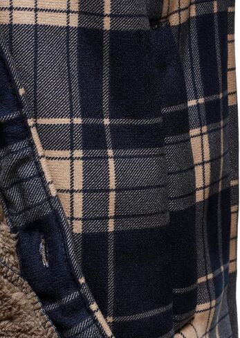 HOOD CREW Mens Winter Warm Fleece Jackets Sherpa Lined Plaid Flannel Shirt Jacket with Side Pockets in Saudi Arabia