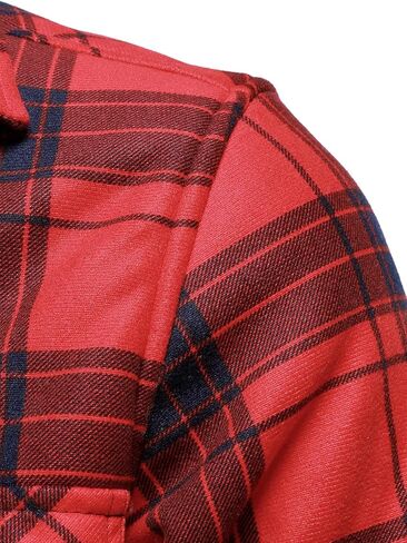 HOOD CREW Mens Winter Warm Fleece Jackets Sherpa Lined Plaid Flannel Shirt Jacket with Side Pockets in Saudi Arabia