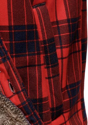 HOOD CREW Mens Winter Warm Fleece Jackets Sherpa Lined Plaid Flannel Shirt Jacket with Side Pockets in Saudi Arabia