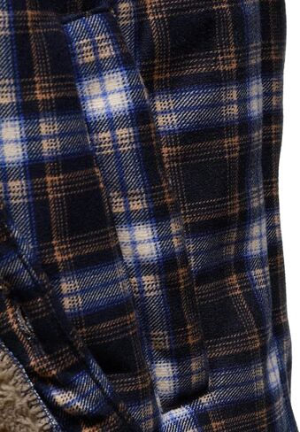 HOOD CREW Mens Winter Warm Fleece Jackets Sherpa Lined Plaid Flannel Shirt Jacket with Side Pockets in Kuwait