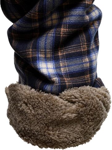 HOOD CREW Mens Winter Warm Fleece Jackets Sherpa Lined Plaid Flannel Shirt Jacket with Side Pockets in Kuwait