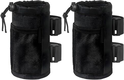 2Pack Scooter Cup Holder for Adults and Kids – Fits Electric and Kick Scooters, Velcro Water Bottle Holder for Scooters(Black) in Saudi Arabia