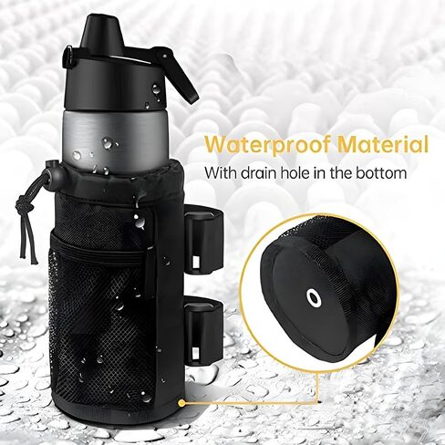 2Pack Scooter Cup Holder for Adults and Kids – Fits Electric and Kick Scooters, Velcro Water Bottle Holder for Scooters(Black) in Saudi Arabia