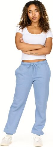 Forever 21 Women's Fleece Joggers - Patch-Detail Sweatpants with Elastic Waistband in Saudi Arabia