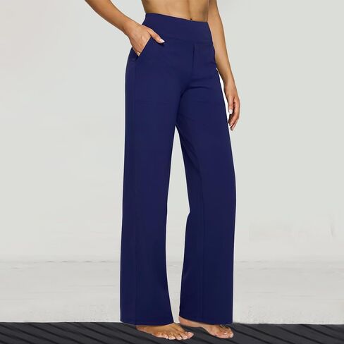 Women's Wide Leg Yoga Pants - High Waist Stretch with Pockets, Petite/Regular/Tall Sizing in Saudi Arabia