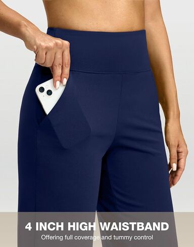 Women's Wide Leg Yoga Pants - High Waist Stretch with Pockets, Petite/Regular/Tall Sizing in Saudi Arabia
