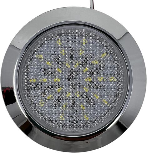 4 Pack- Universal Interior Light Round 30 LED Reading Light Ceiling Dome Roof Car Truck Boat Chrome Bezel Housing- 2.7" Diameter Super Bright! White LED's in Saudi Arabia