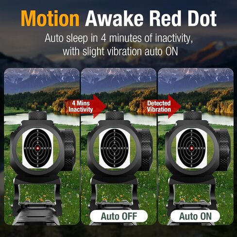 1x20mm 2MOA أحمر/أخضر نقطة البصر الحركة مستيقظًا ريد دوت نطاق البصريات شبكاني البصر 10 سطوع مع الشاهد المشارك والتركيب المنخفض لسكك Picatinny in Kuwait