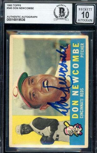 Don Newcombe Gem Mint 10 Beckett BAS Signed 1960 Topps Autograph - Baseball Slabbed Autographed Cards in Saudi Arabia