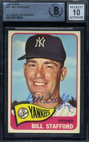 Bill Stafford Gem Mint 10 Beckett BAS Signed 1965 Topps Autograph - Baseball Slabbed Autographed Cards in Saudi Arabia