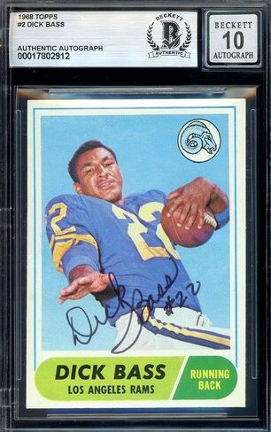 Dick Bass Gem Mint 10 Beckett BAS Signed 1968 Topps Autograph - Baseball Slabbed Autographed Cards in Saudi Arabia