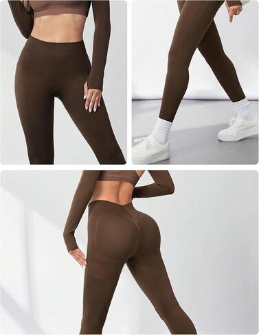 Womens High Waist Seamless Leggings Compression Yoga Pants for Gym Running and Daily Wear in Saudi Arabia