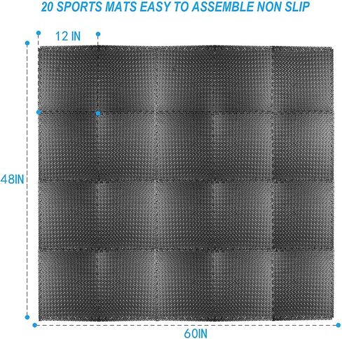 Exercise Mat Puzzle Floor Mat Tiles EVA Foam Gym Flooring Mats, 20 SQ.FT Interlocking Foam Floor Tiles Gym Equipment Workout ym, Yoga, Gymnastics in Saudi Arabia