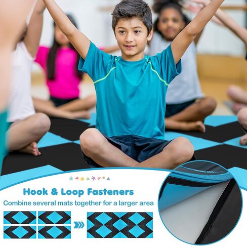 Giantex 4'x10'x 2" Gymnastics Mat, 4-Panel Folding Aerobics Exercise Mat w/Hook & Loop Fastener, Carrying Handle, Portable Tumbling Mat for Stretching Yoga Cheerleading Martial Arts in Saudi Arabia