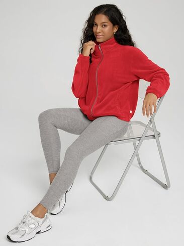 ODODOS Women's Polar Fleece Full-Zip Jacket – Soft Warm Winter Essential Long Sleeve Outerwear with Pockets in Saudi Arabia
