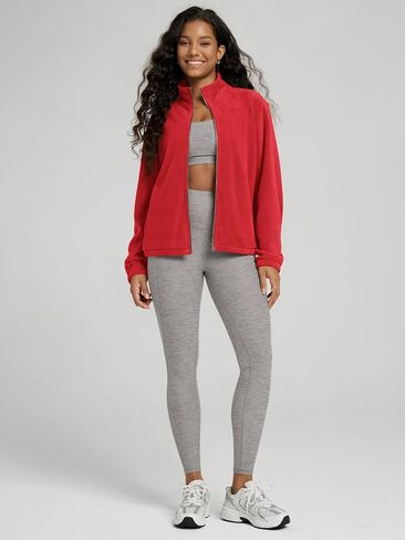 ODODOS Women's Polar Fleece Full-Zip Jacket – Soft Warm Winter Essential Long Sleeve Outerwear with Pockets in Saudi Arabia